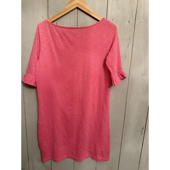 Lilly Pulitzer Somerset T-Shirt M Dress Ruffle Sleeves Passion Pink - Picture 5 of 8